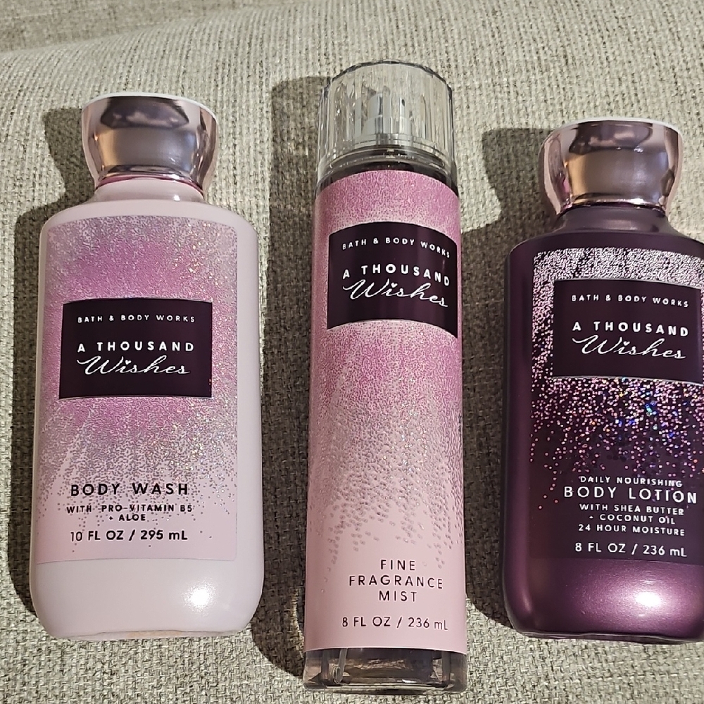 Bath & Body Works A Thousand Wishes Body Wash, Fragrance Mist and Body Lotion